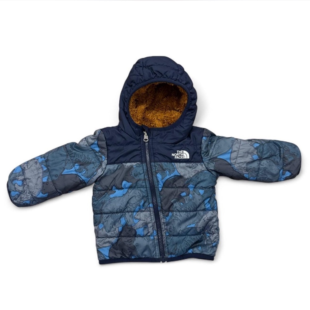 The North Face infant puffer coat w/ hood Reversible Mount Chimbo size 6-12